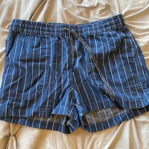 J Crew striped elastic shorts. Blue and white, way cute/comfy- ready for summer